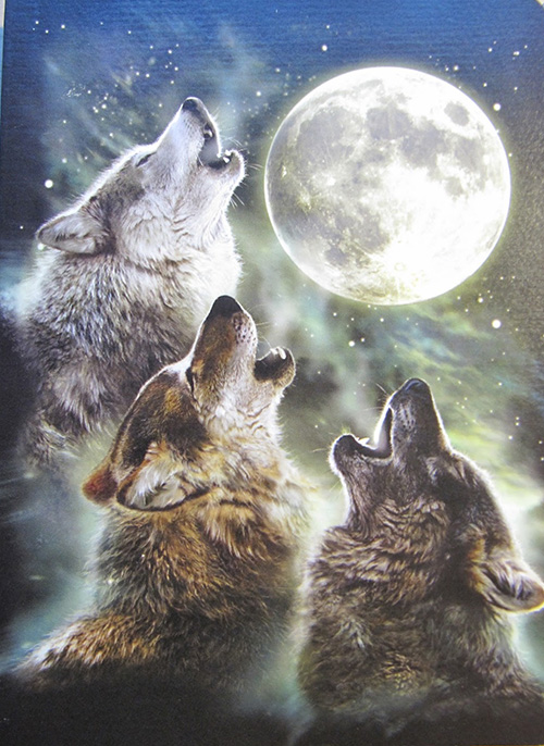 Wolf Greeting Card Tree Free